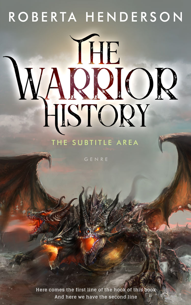 2D view of Premade Fantasy Book Cover - Natural Gray