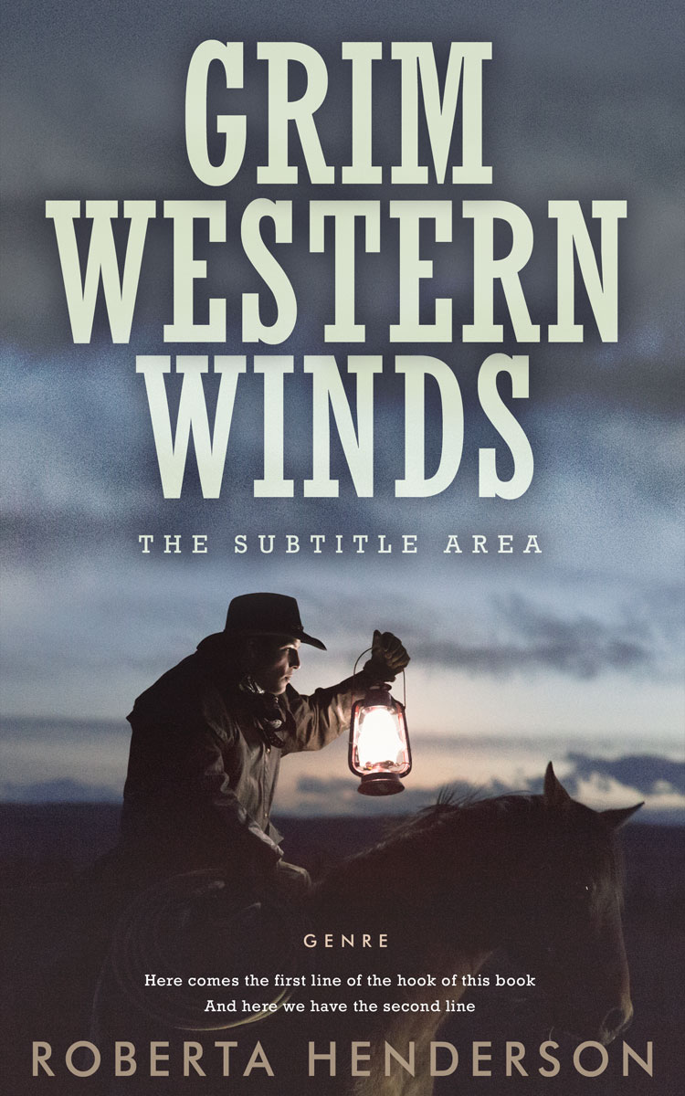 2D view of Premade Western Book Cover - Ship Gray