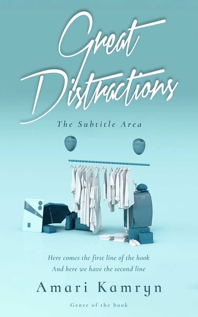 2D view of Premade Chick Lit Book Cover - Aqua Island