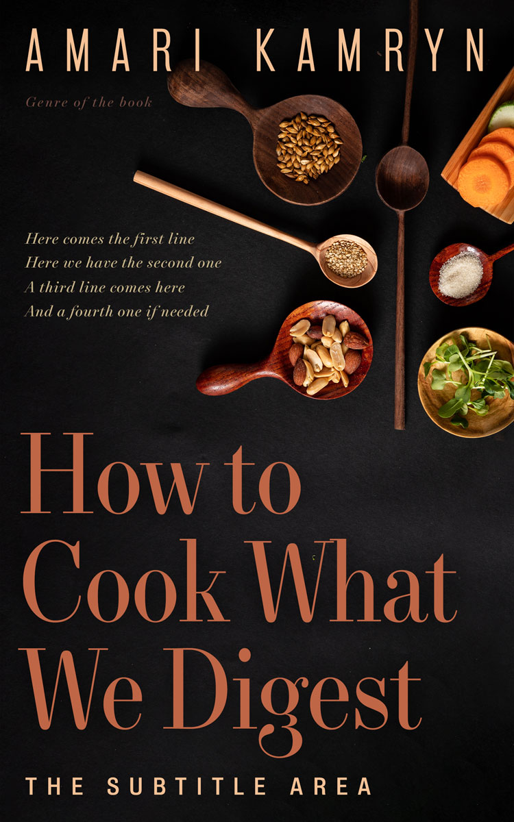 2D view of Premade Cookbooks & Food & Wine Book Cover - Cod Gray