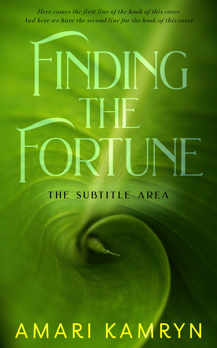 2D view of Premade Nature Book Cover - Green Leaf