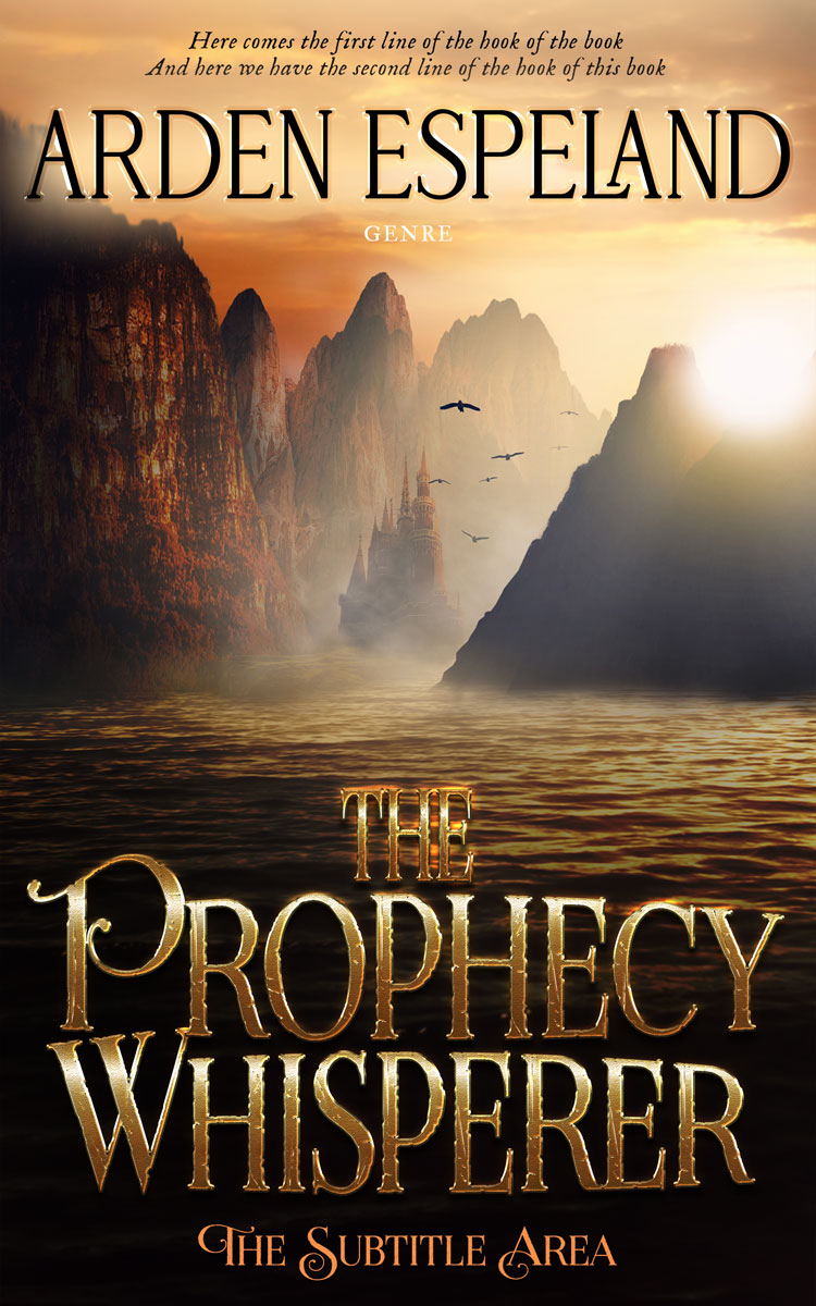 2D view of Premade Fantasy Book Cover - Gold Sand