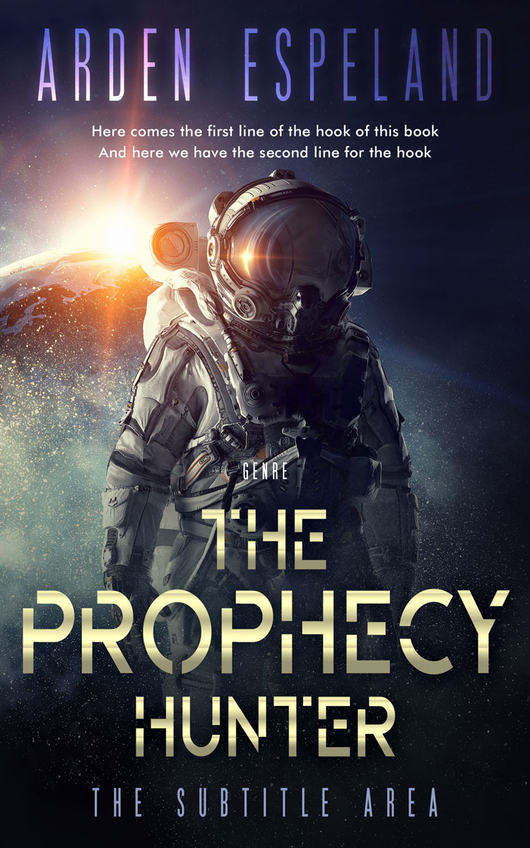 2D view of Premade Science Fiction Book Cover - Steel Gray