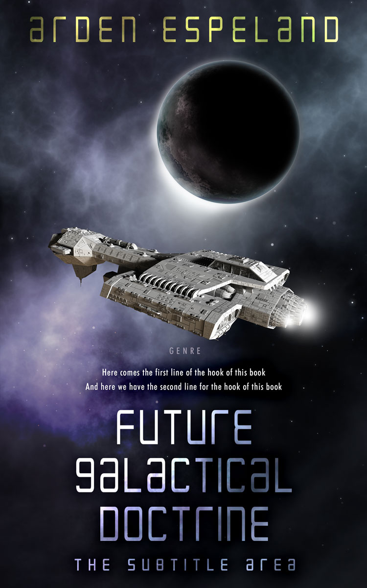 2D view of Premade Science Fiction Book Cover - Shark