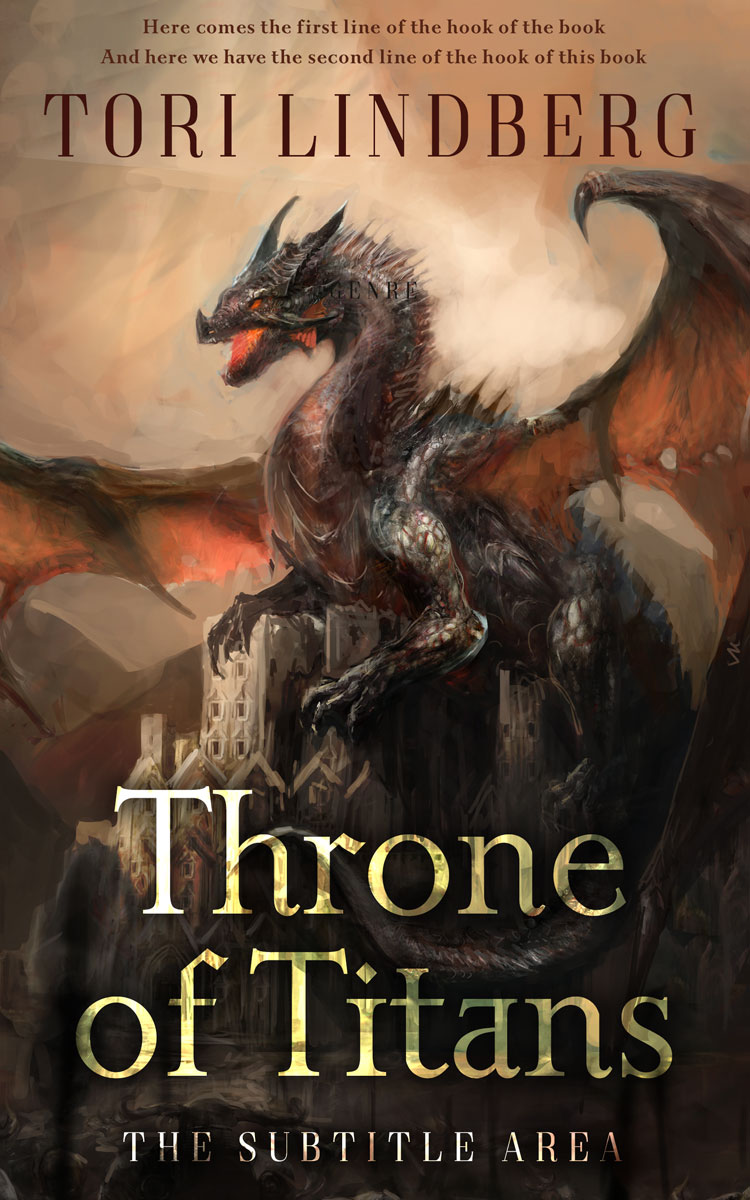 2D view of Premade Fantasy Book Cover - Tan