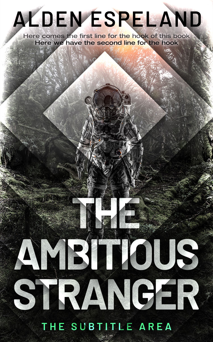 2D view of Premade Science Fiction Book Cover - Swirl