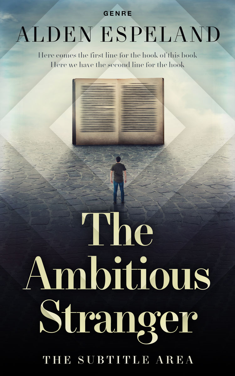 2D view of Premade Abstract Book Cover - Moon Mist