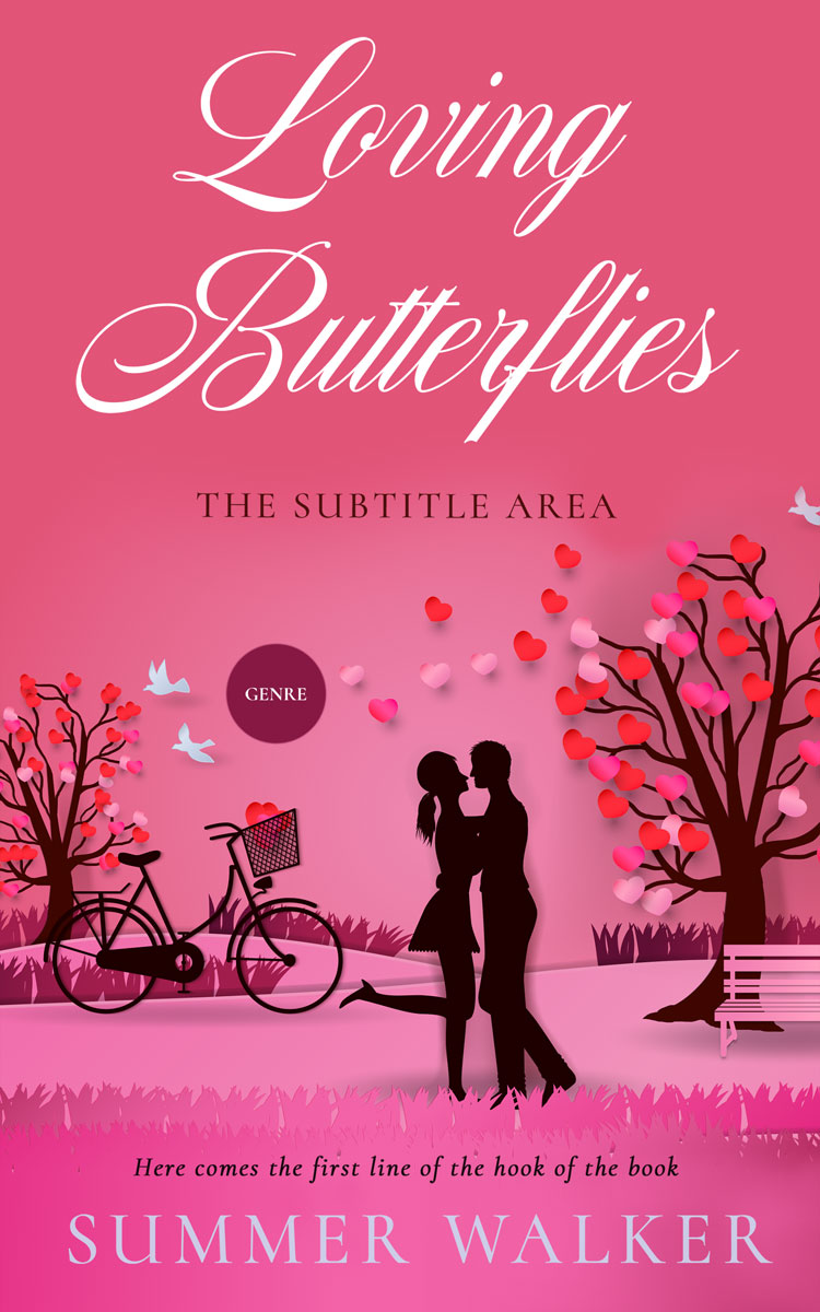 2D view of Premade Romance Book Cover - Cranberry