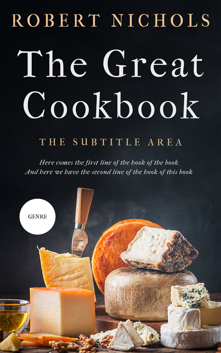 2D view of Premade Cookbooks & Food & Wine Book Cover - Tan