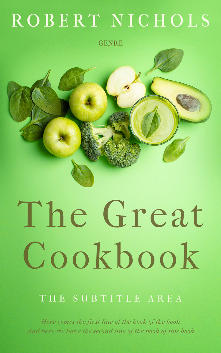 2D view of Premade Cookbooks & Food & Wine Book Cover - Pastel Green