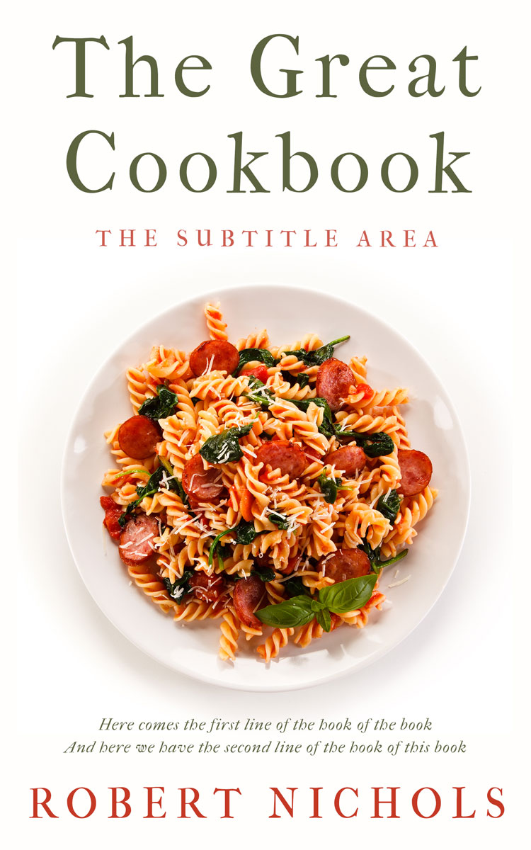 2D view of Premade Cookbooks & Food & Wine Book Cover - Merino
