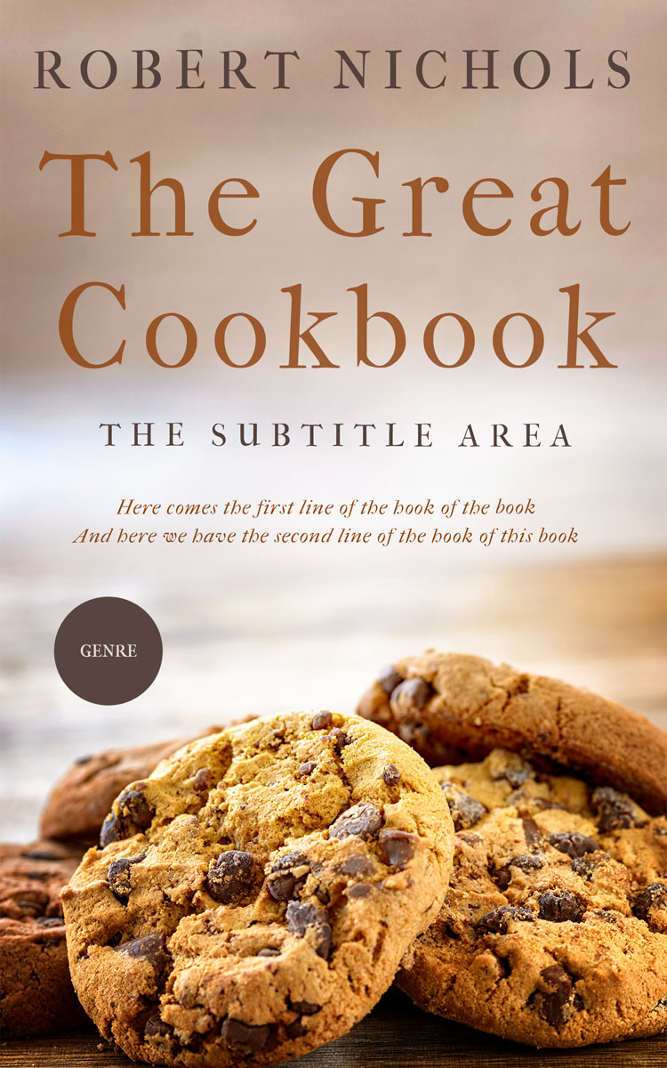 2D view of Premade Cookbooks & Food & Wine Book Cover - Soft Amber