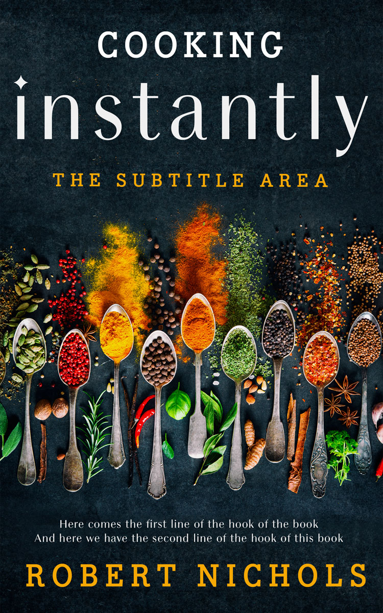 2D view of Premade Cookbooks & Food & Wine Book Cover - Bunker