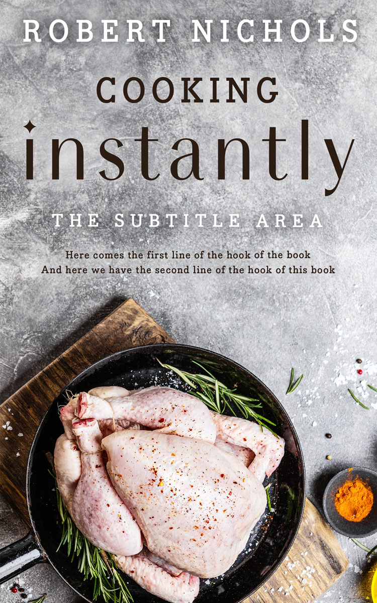 2D view of Premade Cookbooks & Food & Wine Book Cover - Pale Slate