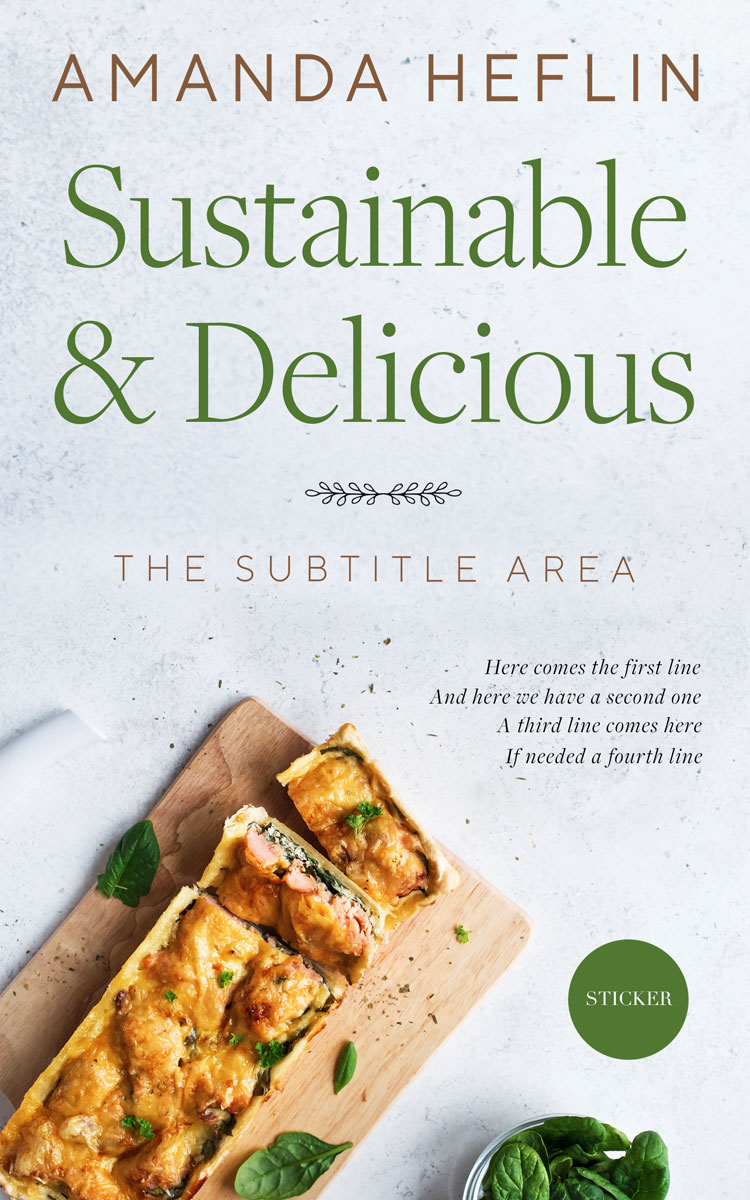 2D view of Premade Cookbooks & Food & Wine Book Cover - Porcelain