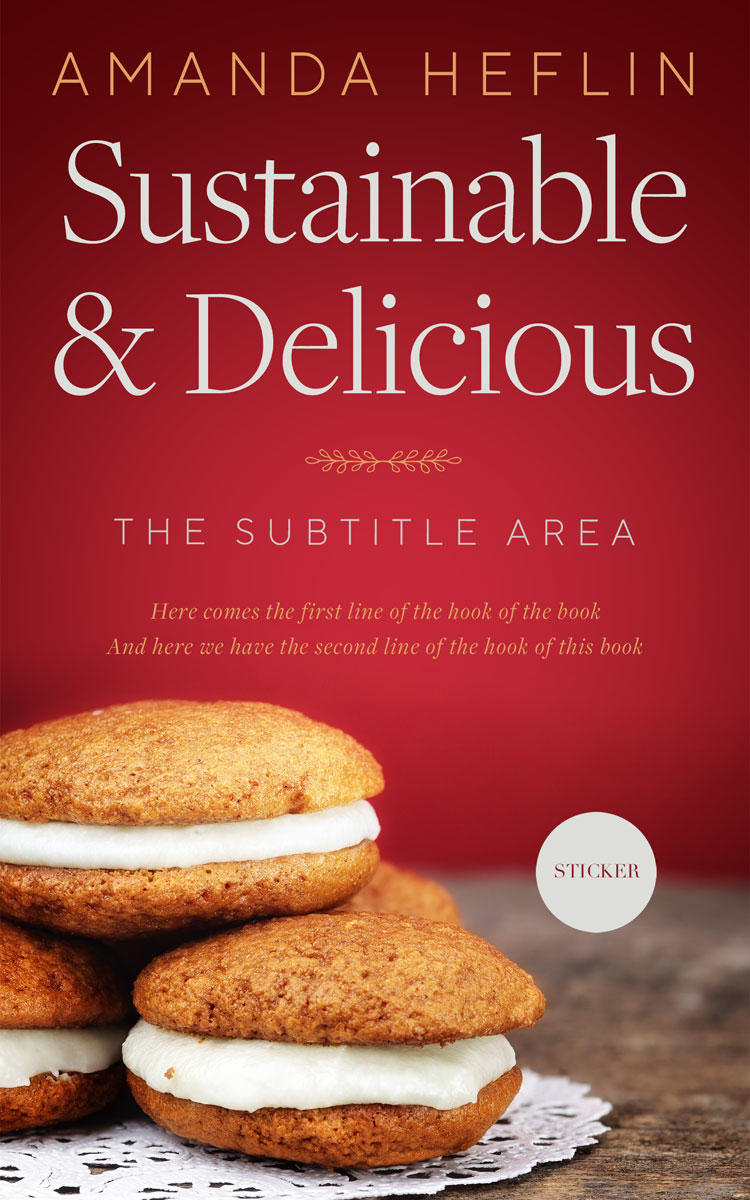 2D view of Premade Cookbooks & Food & Wine Book Cover - Burnt Umber