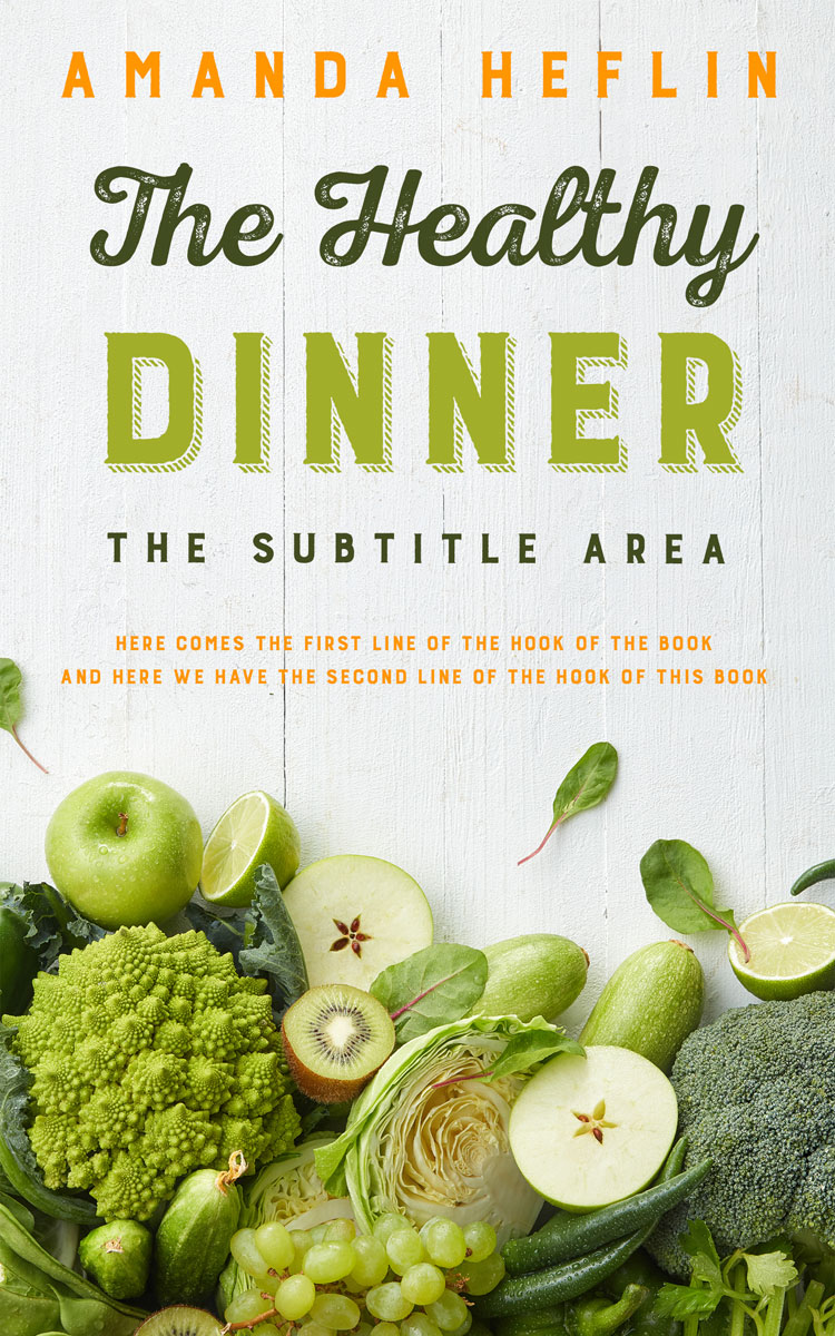 2D view of Premade Health & Dieting & Fitness Book Cover - Green White