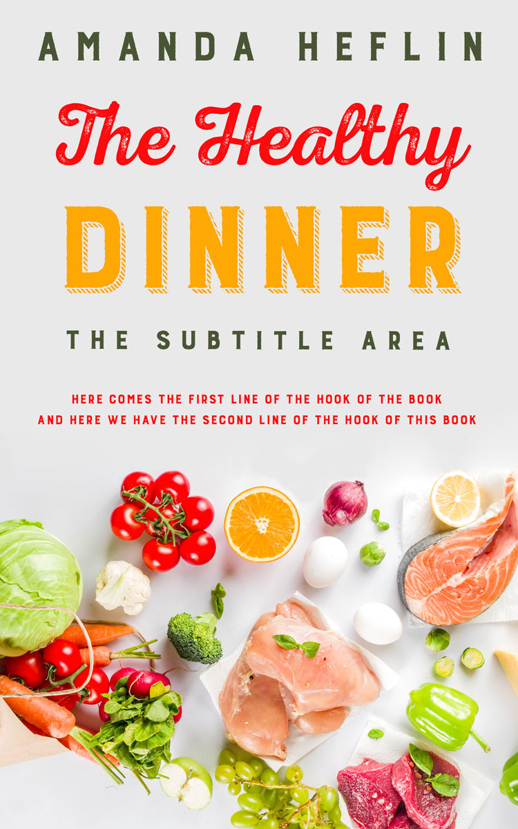 2D view of Premade Cookbooks & Food & Wine Book Cover - Pampas