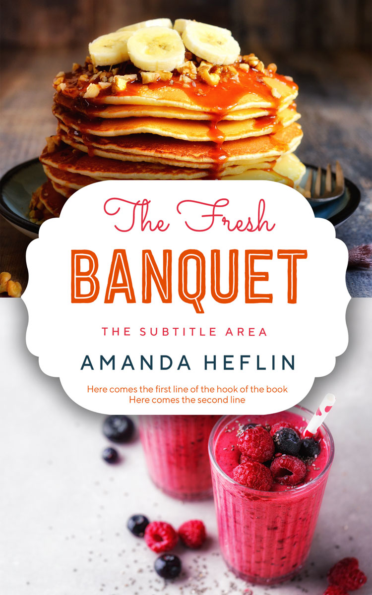 2D view of Premade Cookbooks & Food & Wine Book Cover - Cocoa Brown