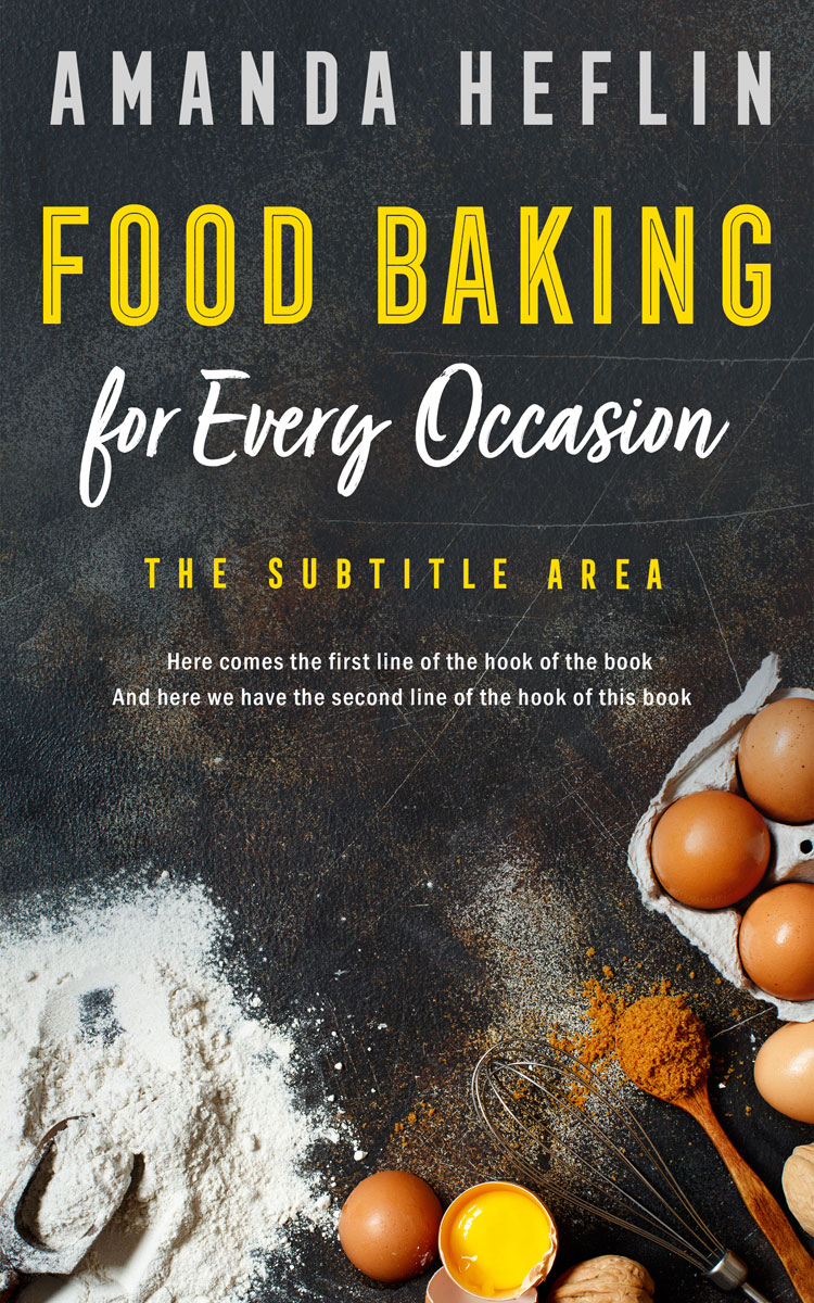 2D view of Premade Cookbooks & Food & Wine Book Cover - Straw