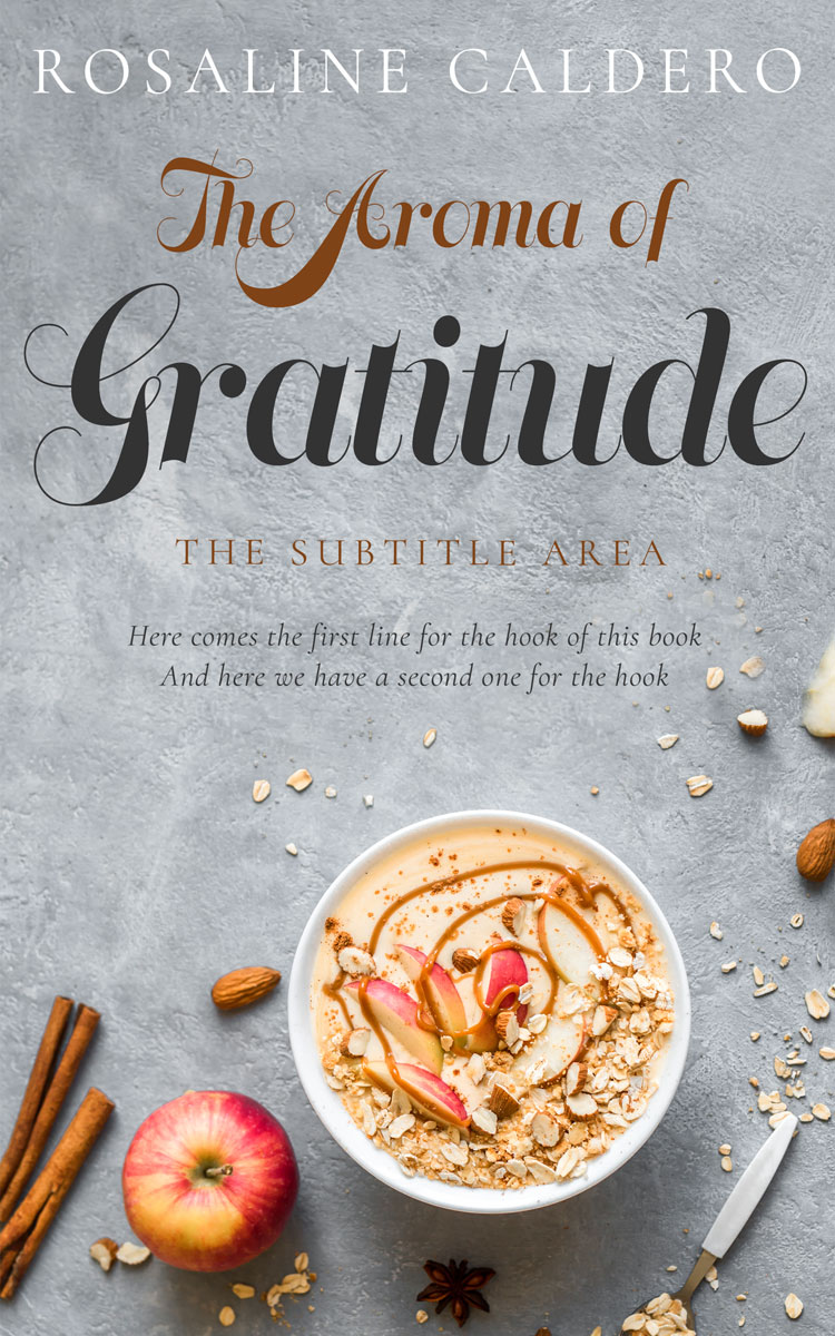 2D view of Premade Cookbooks & Food & Wine Book Cover - Silver