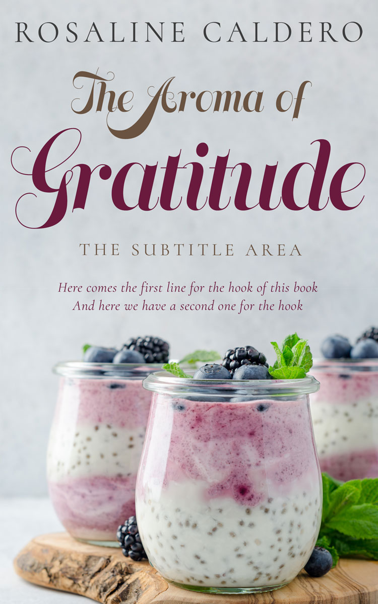 2D view of Premade Cookbooks & Food & Wine Book Cover - Gray Suit