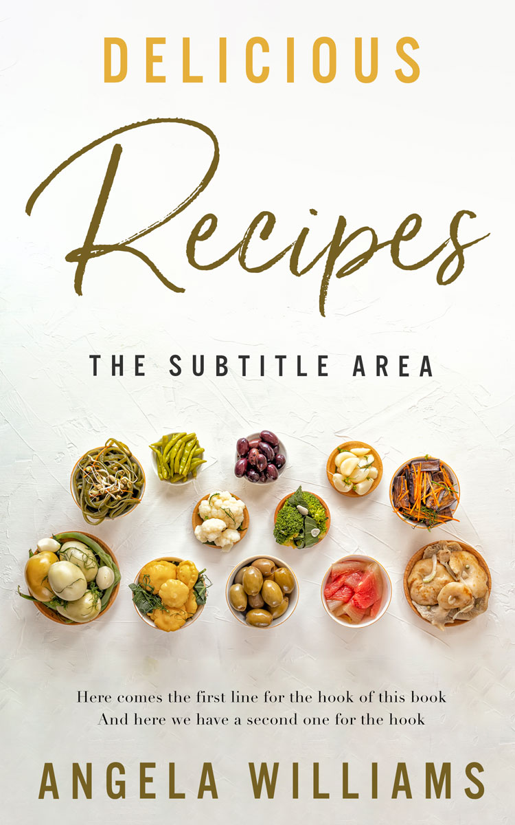 2D view of Premade Cookbooks & Food & Wine Book Cover - Pampas