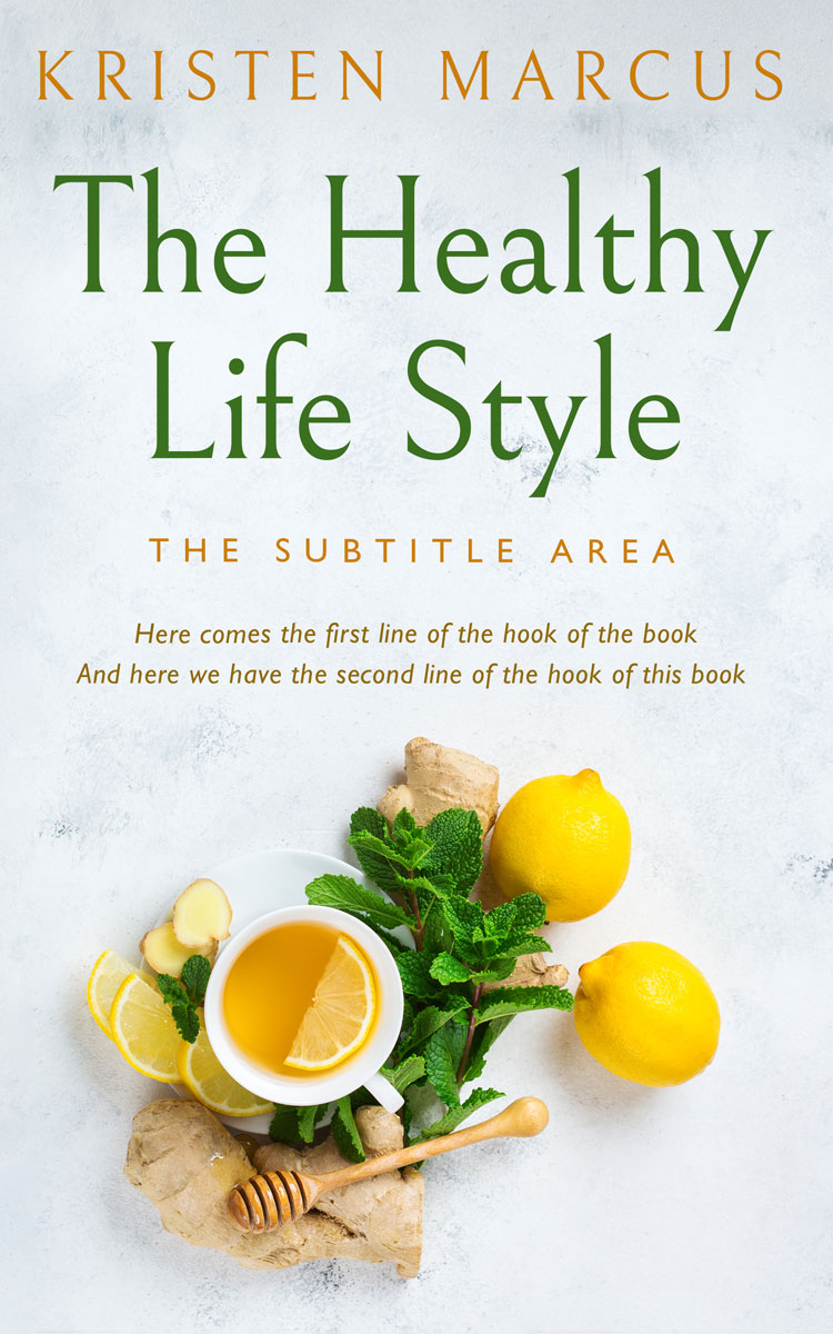 2D view of Premade Health & Dieting & Fitness Book Cover - Porcelain