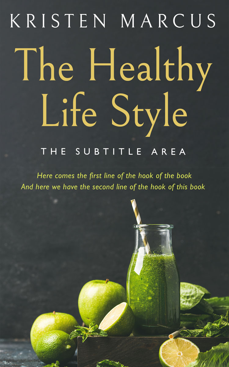 2D view of Premade Health & Dieting & Fitness Book Cover - Lunar Green