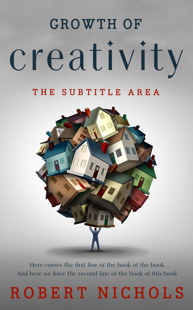 2D view of Premade Self-Improvement & Self-Help Book Cover - Cloud