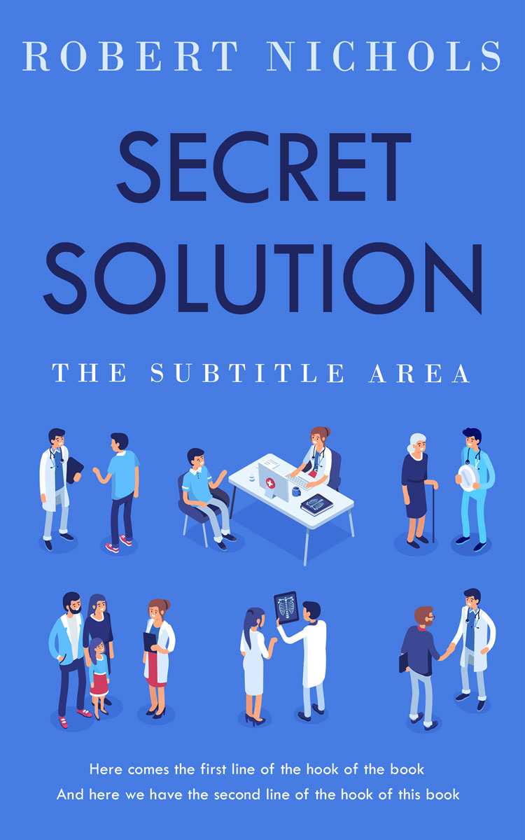 2D view of Premade Medical Book Cover - Royal Blue