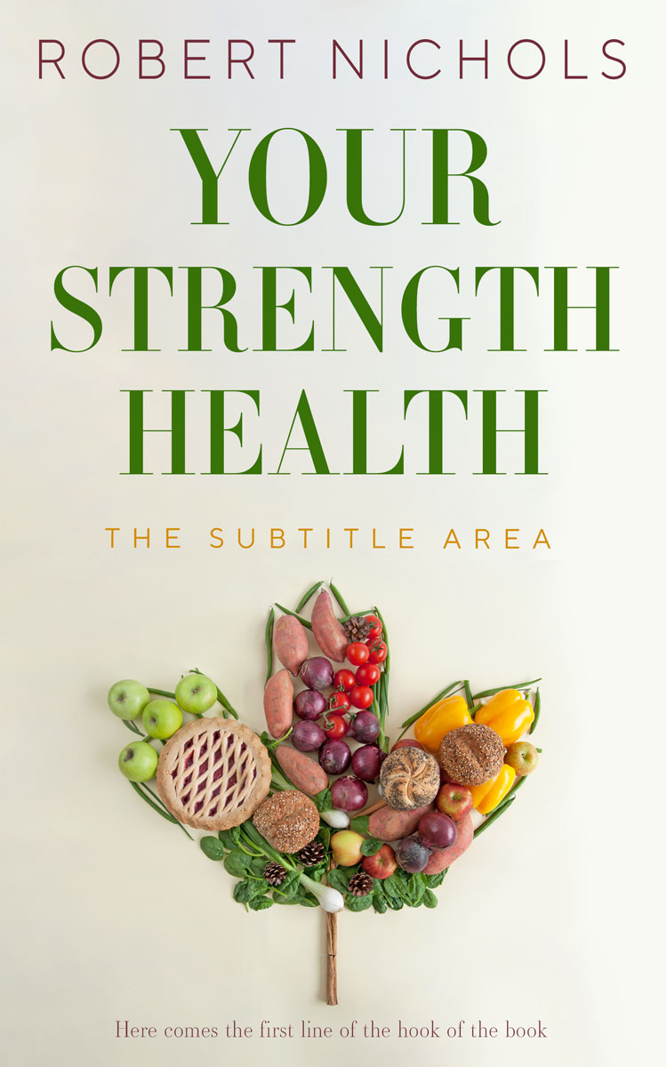 2D view of Premade Health & Dieting & Fitness Book Cover - Green White