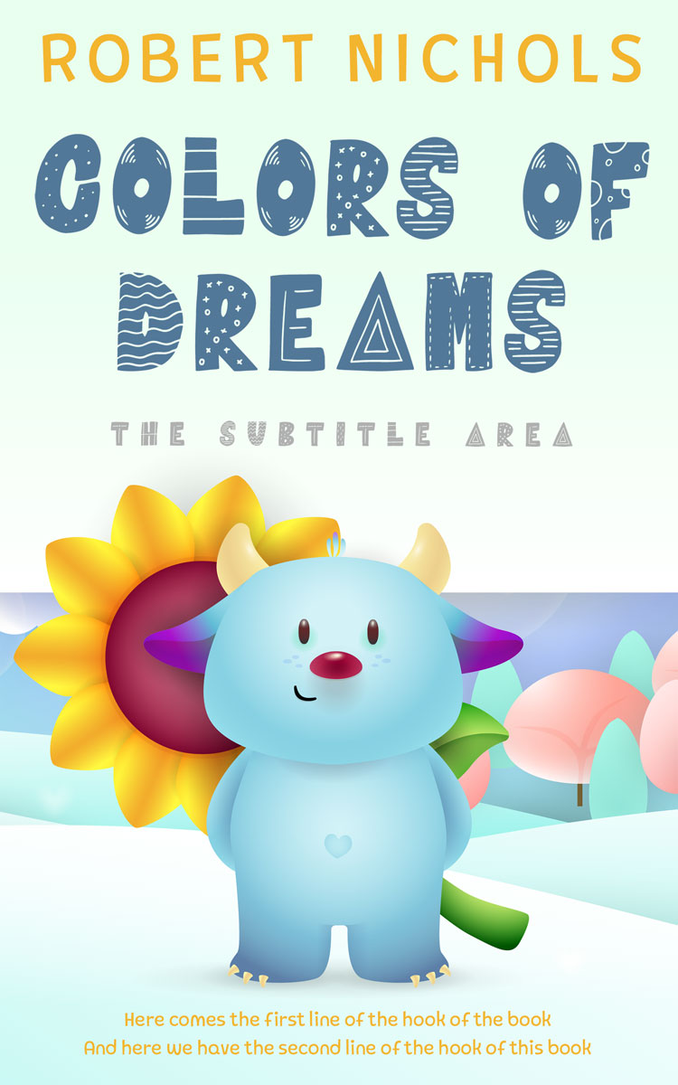 2D view of Premade Children's Book Cover - Apple Green