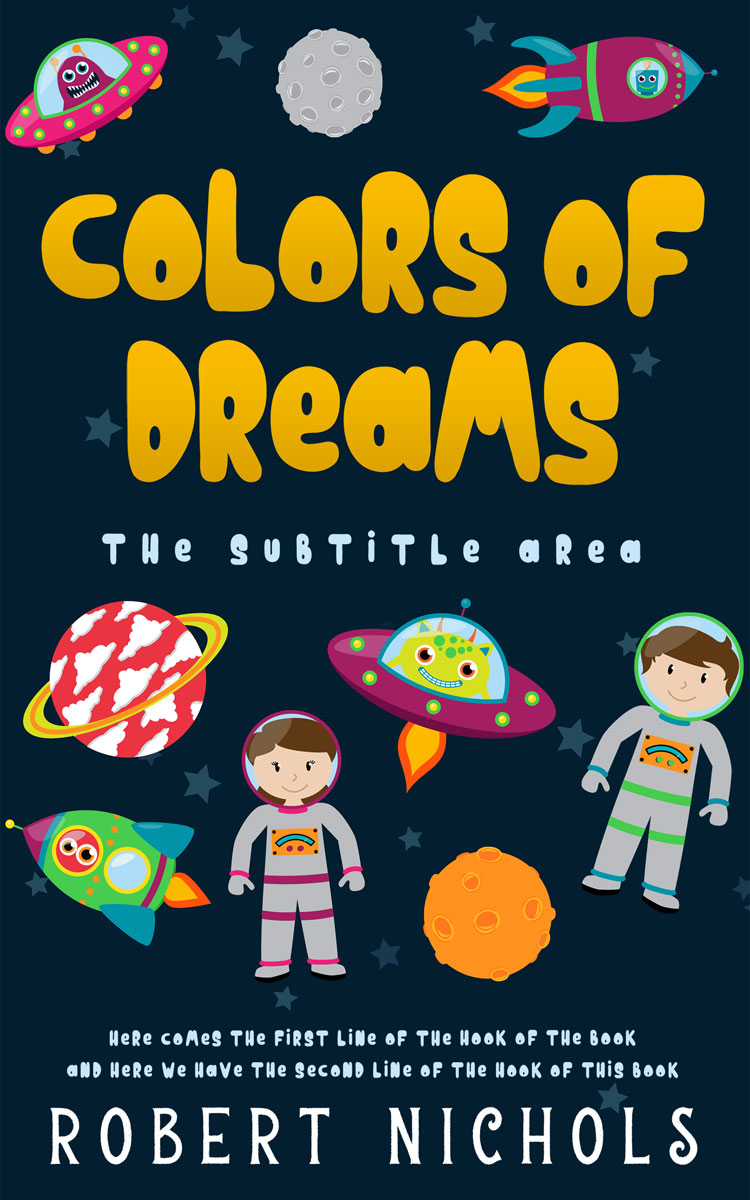 2D view of Premade Children's Book Cover - Black Pearl