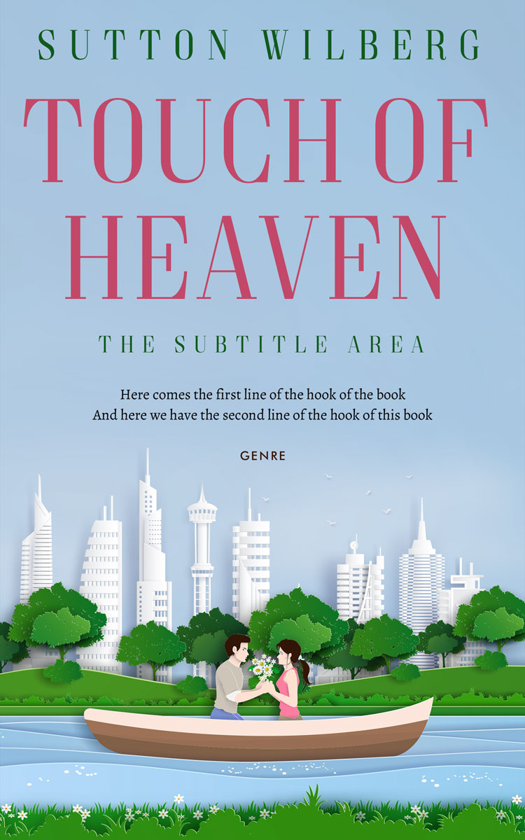 2D view of Premade Chick Lit Book Cover - Periwinkle Gray