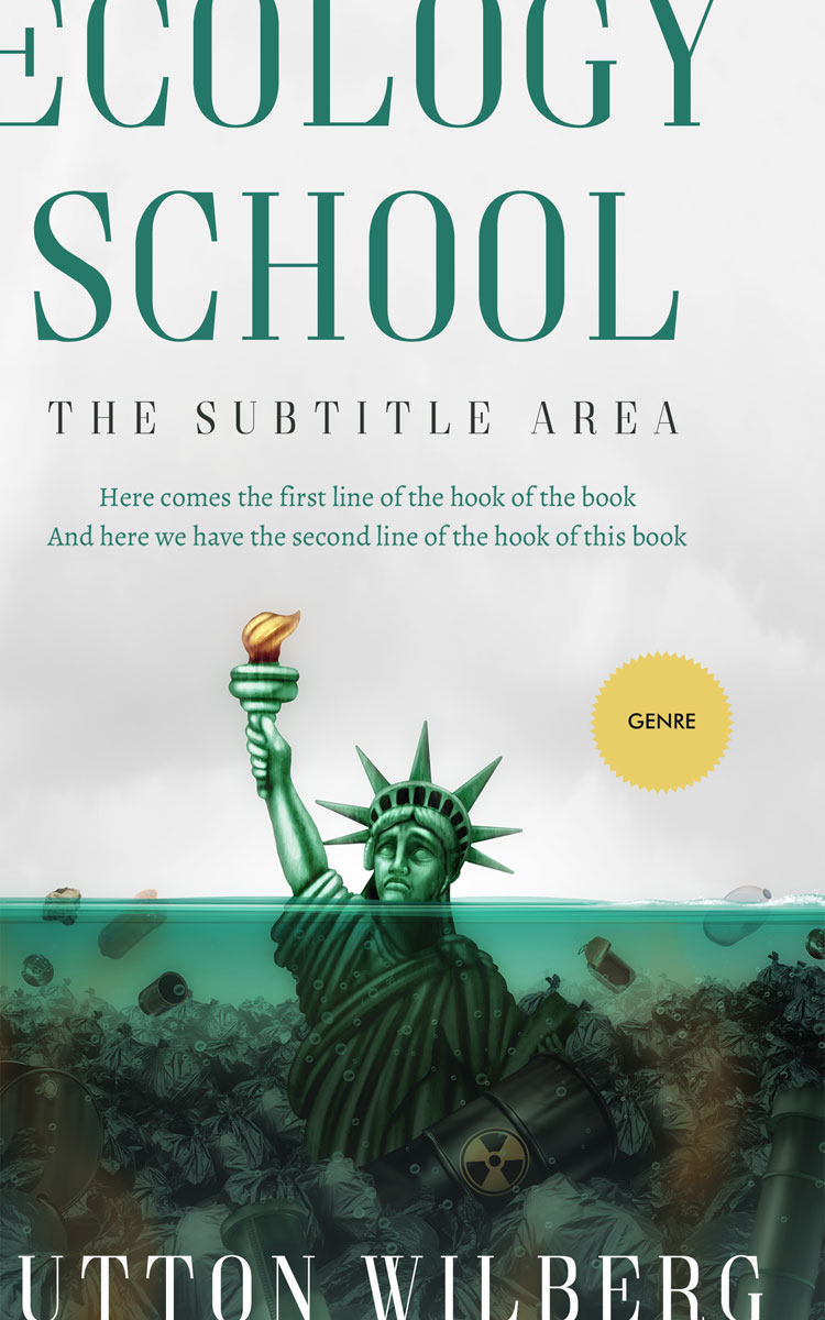 2D view of Premade Surreal Book Cover - Black Haze