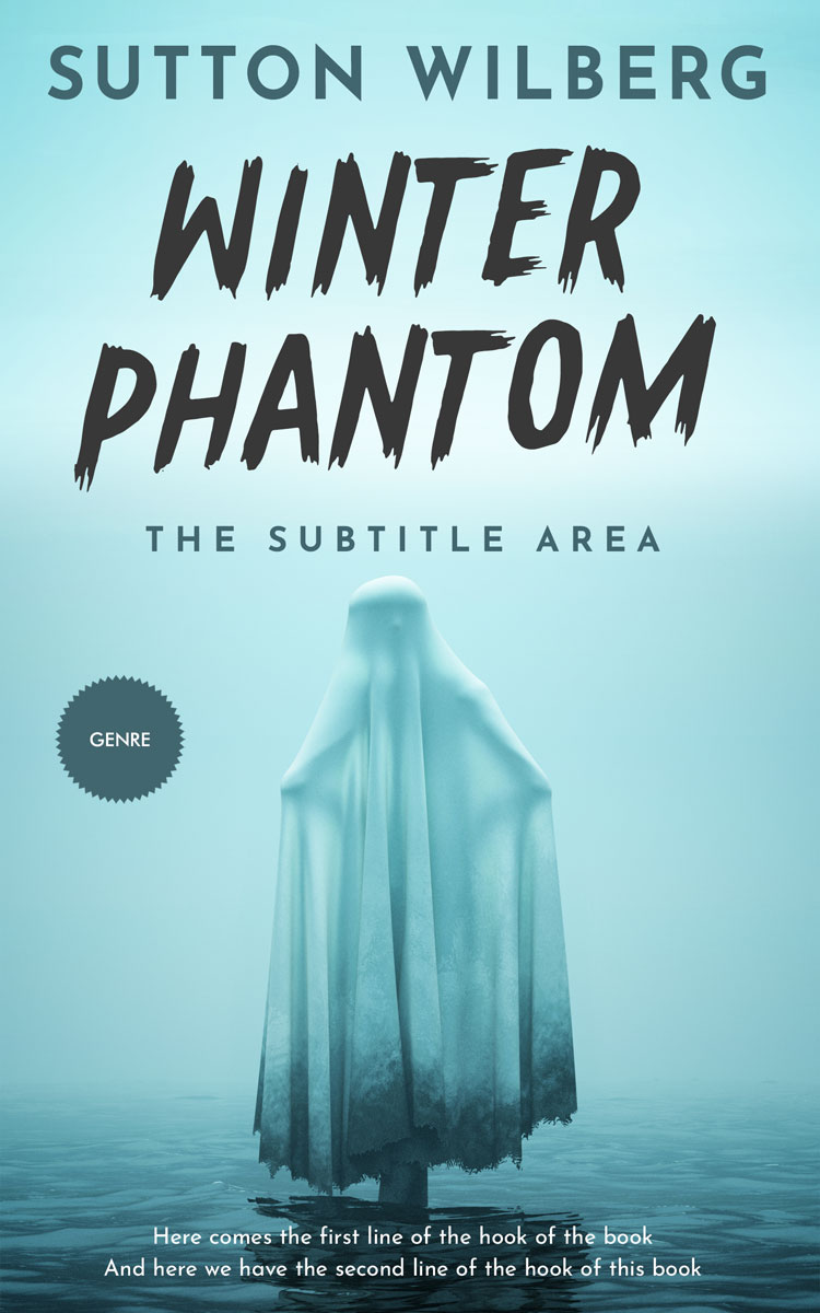 2D view of Premade Horror Book Cover - Powder Blue