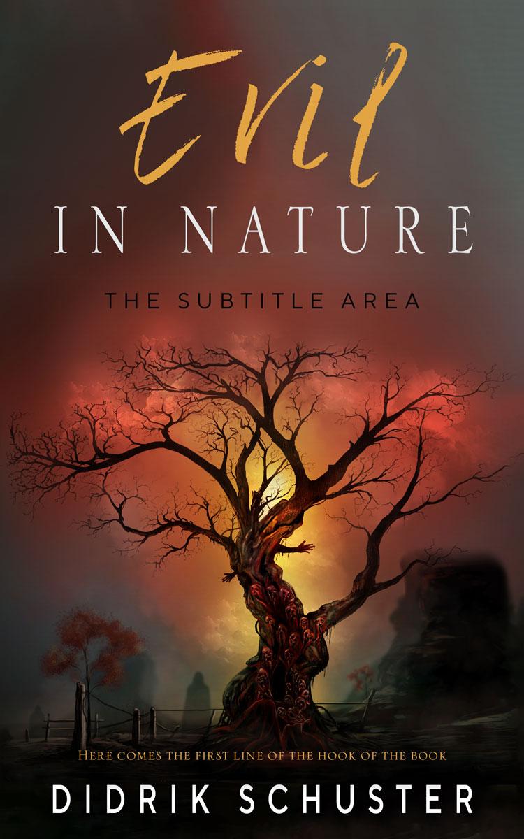 2D view of Premade Fantasy Book Cover - English Walnut