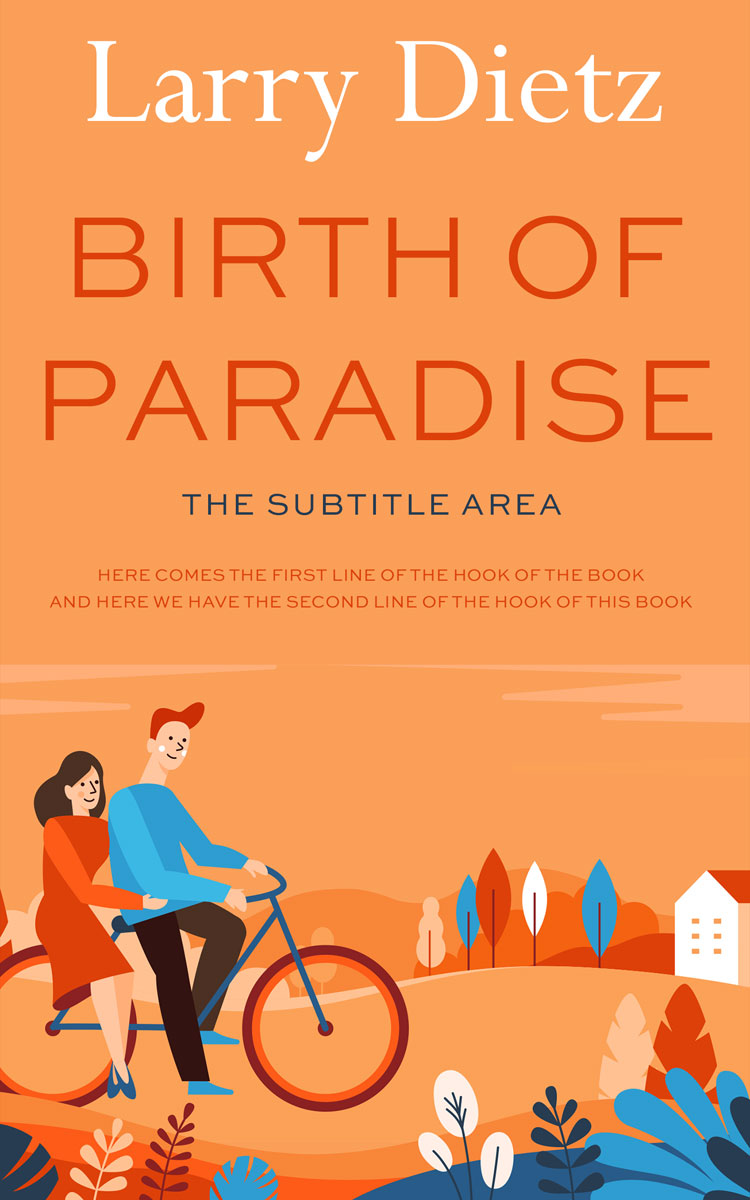 2D view of Premade Romance Book Cover - Tan Hide