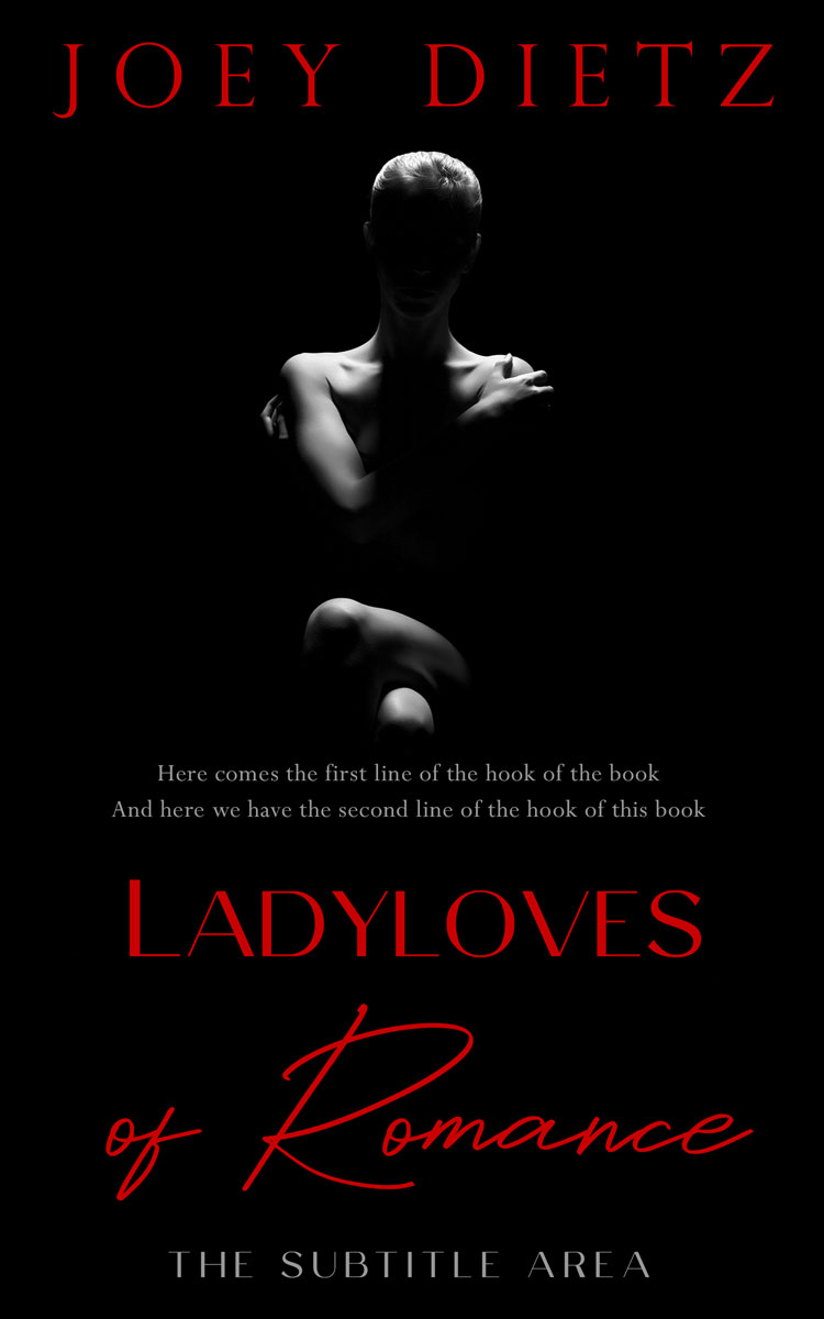 2D view of Premade Erotica Book Cover - Black