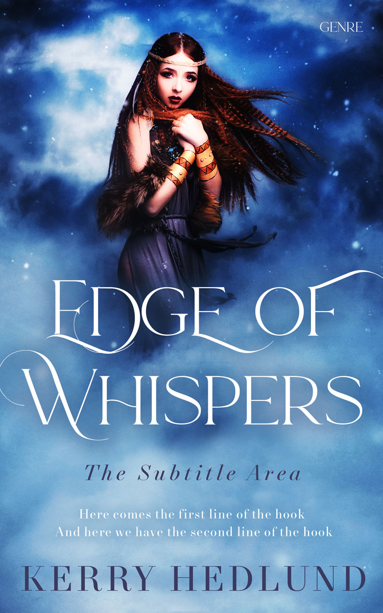 2D view of Premade Fantasy Book Cover - Steel Blue