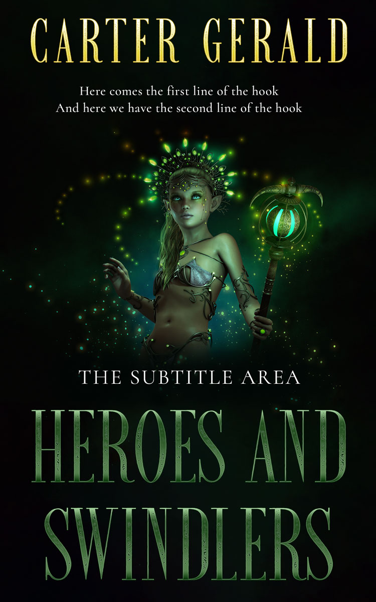 2D view of Premade Fantasy Book Cover - Racing Green