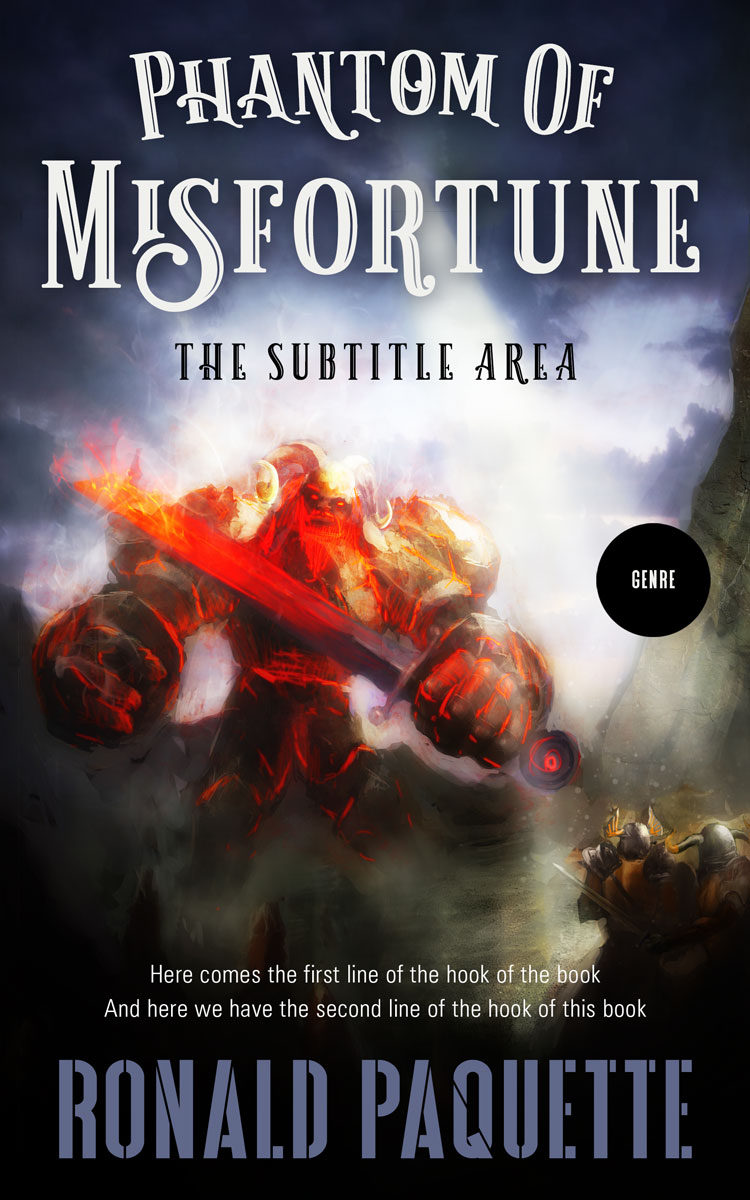 2D view of Premade Fantasy Book Cover - Clam Shell