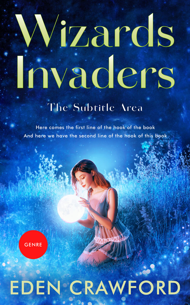 2D view of Premade Fantasy Book Cover - Deep Sapphire