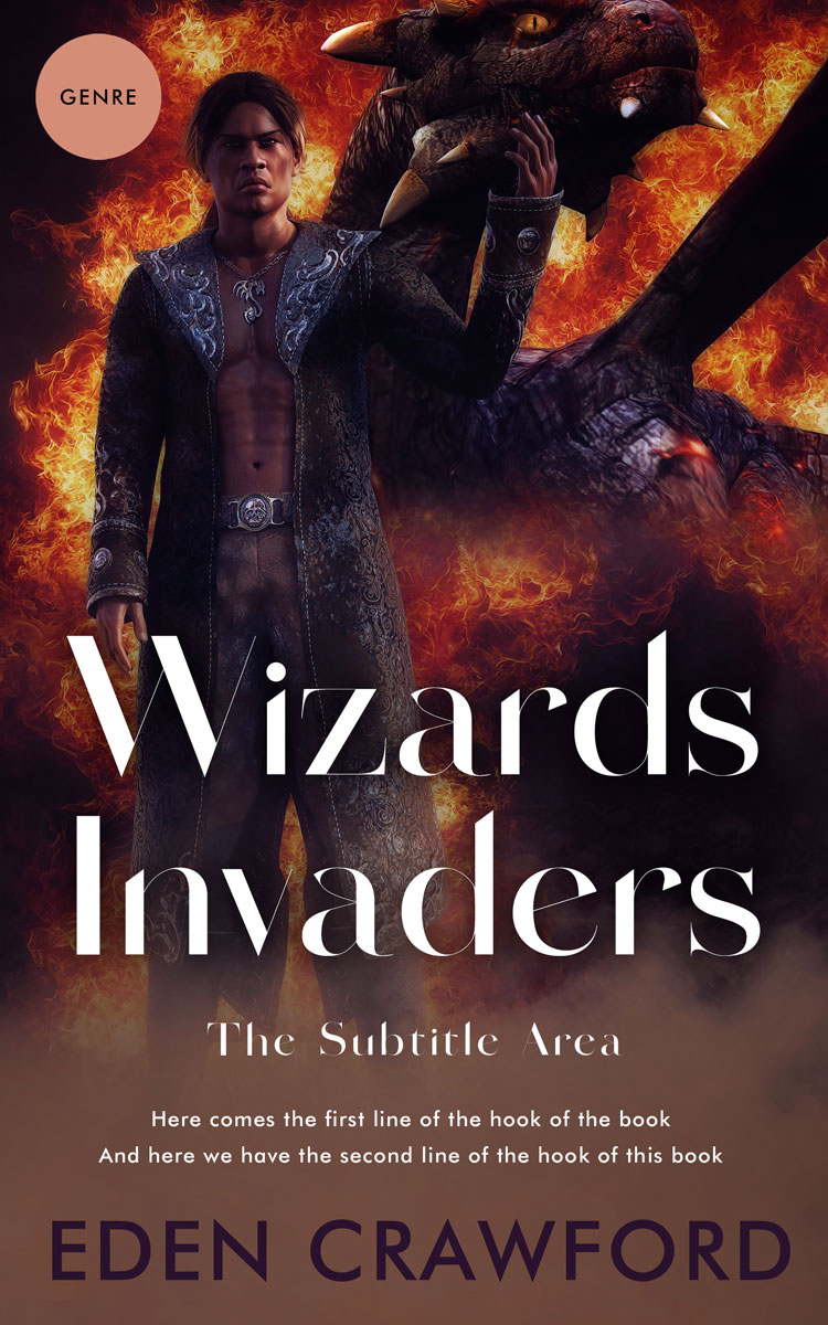 2D view of Premade Fantasy Book Cover - Cocoa Brown