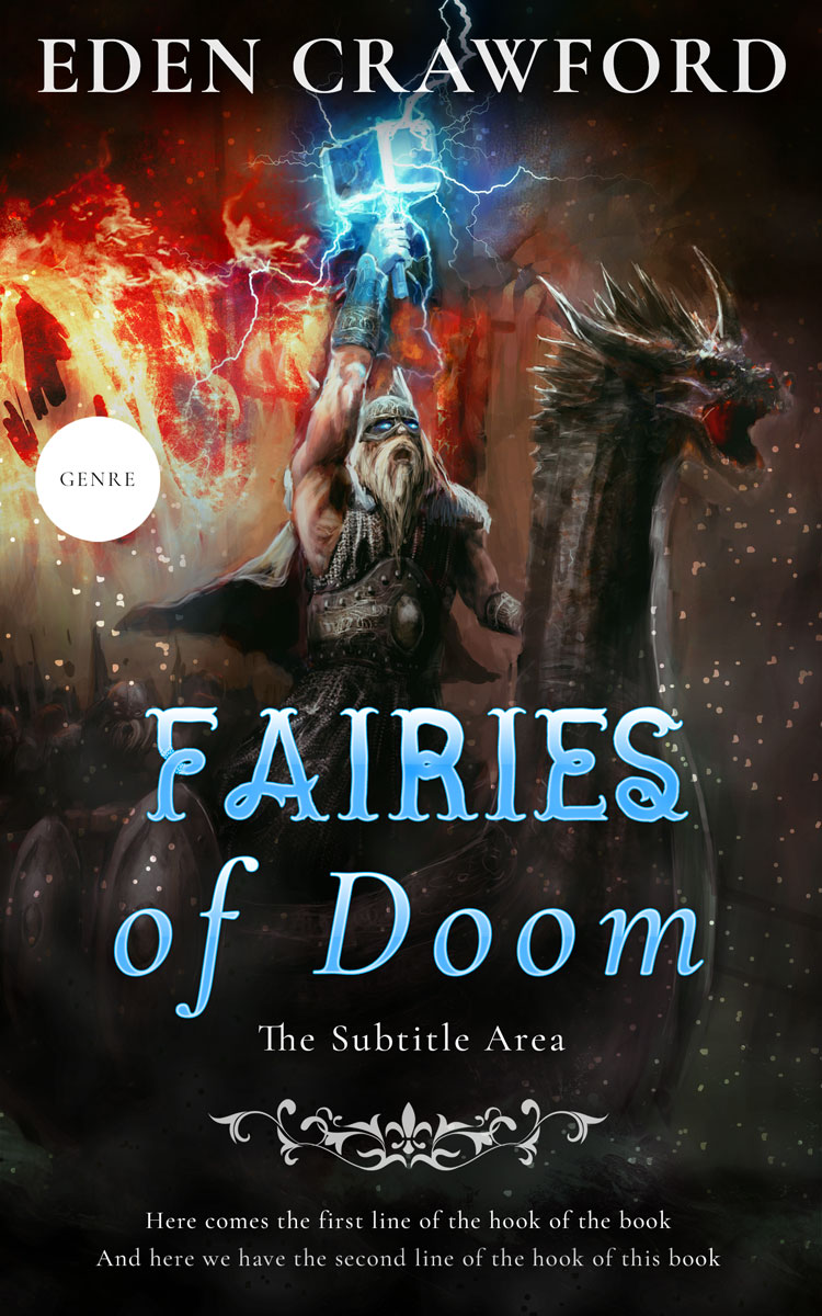 2D view of Premade Fantasy Book Cover - Zeus