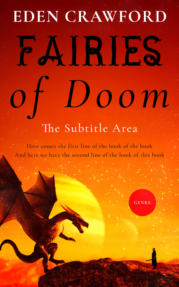 2D view of Premade Fantasy Book Cover - Milano Red