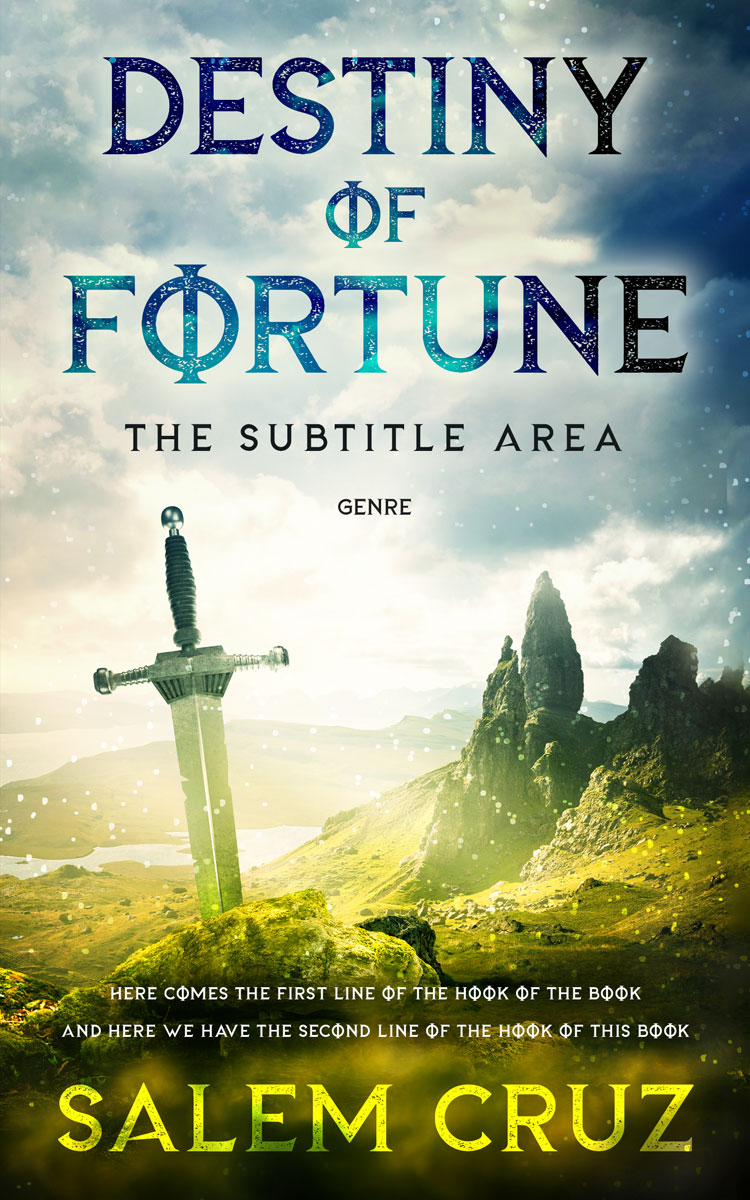 2D view of Premade Fantasy Book Cover - Heavy Metal