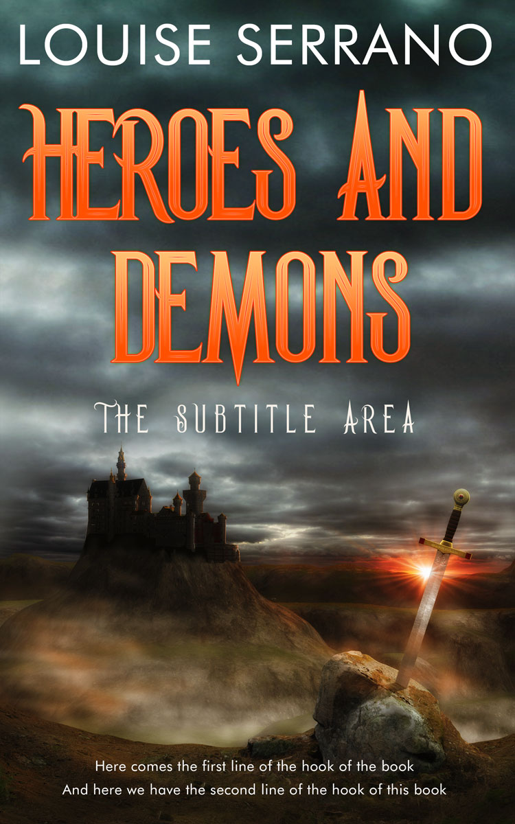 2D view of Premade Fantasy Book Cover - Heavy Metal