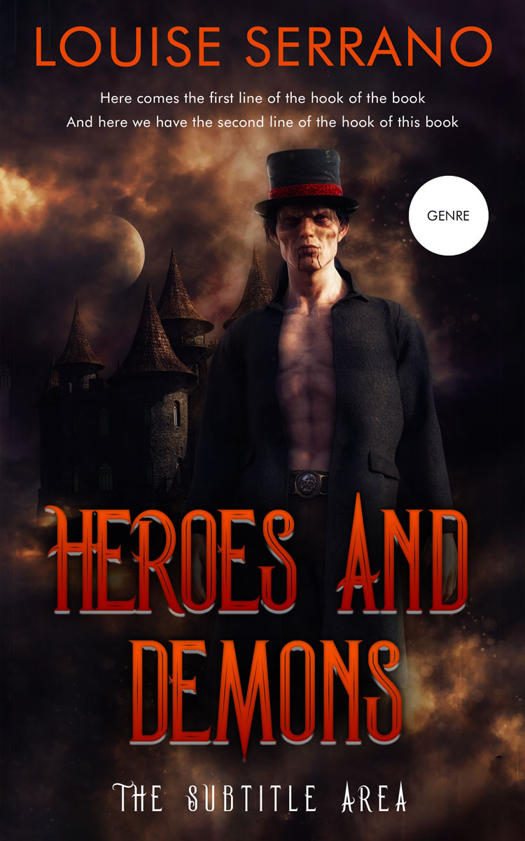 2D view of Premade Fantasy Book Cover - Cocoa Brown